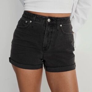 Madewell High-Rise Black Denim Shorts